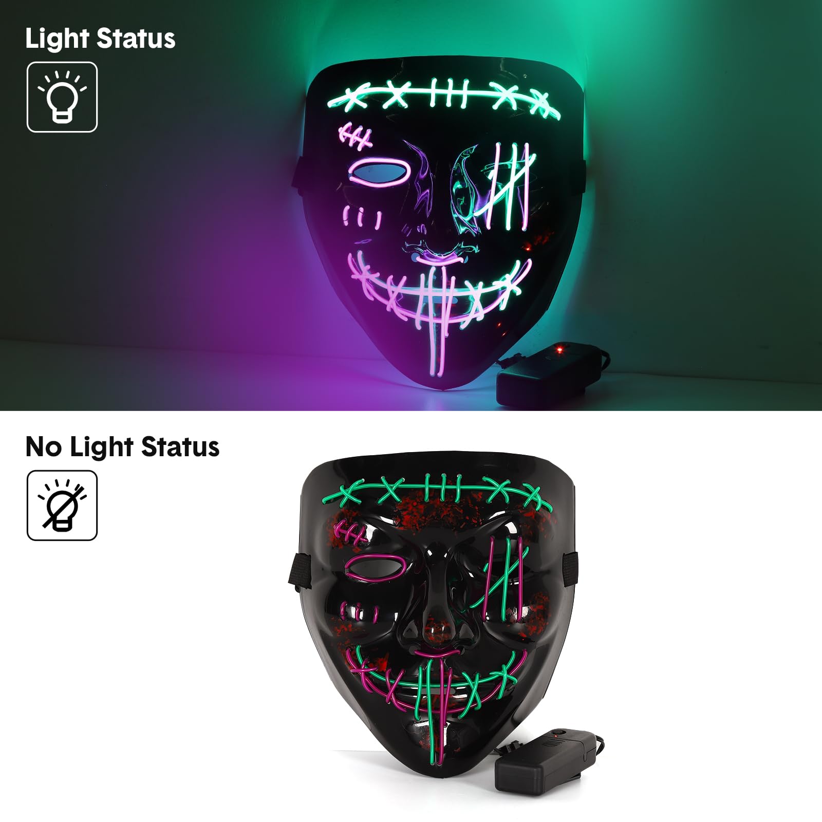3 PACK Halloween Scary Mask LE - огляд і ціна Led Purge Mask Halloween