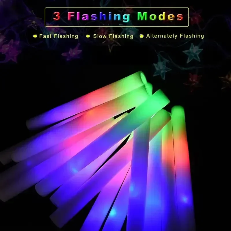 30Pcs Foam Glow Sticks with 3  - огляд і ціна Flashing Led Foam Sticks Party
