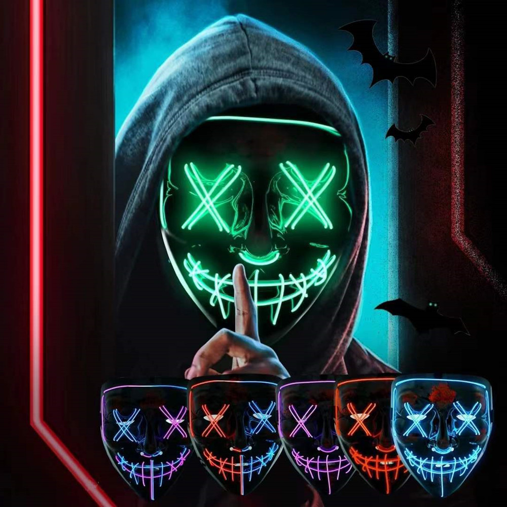 Halloween Masks For Men Women  - огляд і ціна Led Purge Mask Halloween
