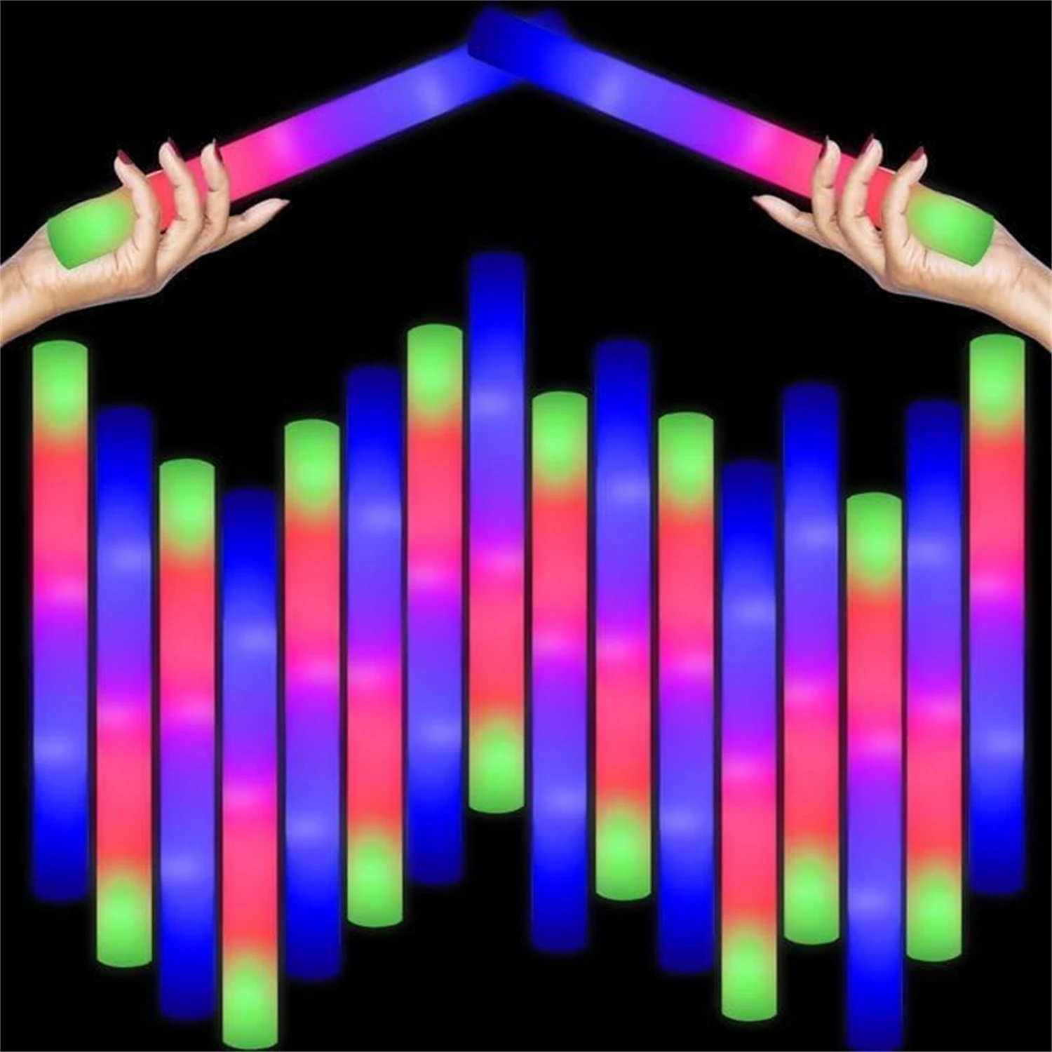 50Pcs LED Foam Glow Sticks 8~1 - огляд і ціна Flashing Led Foam Sticks Party