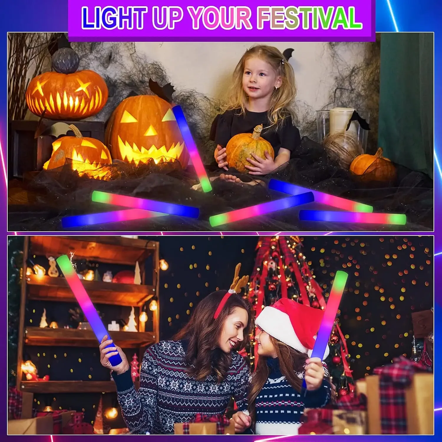 3Z-50PCS Led Foam Glow Sticks  - огляд і ціна Flashing Led Foam Sticks Party