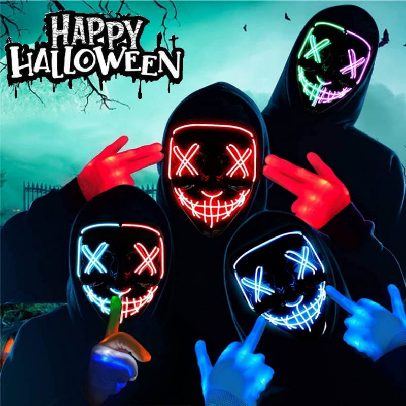 Scary Halloween Cosplay Light  - огляд і ціна Led Purge Mask Halloween