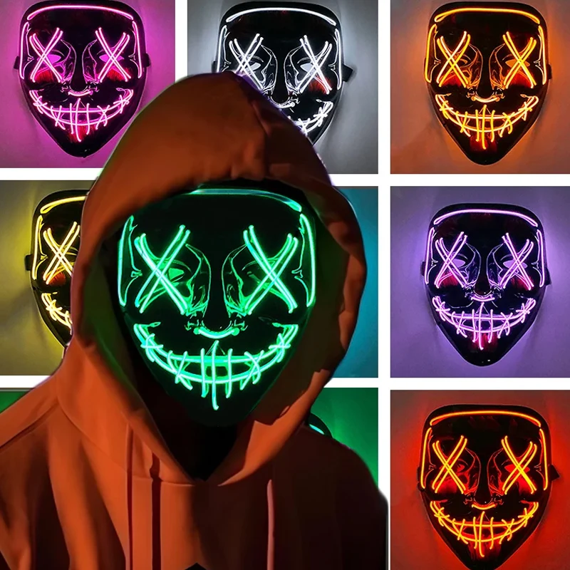 Scary Halloween Cosplay Light  - огляд і ціна Led Purge Mask Halloween