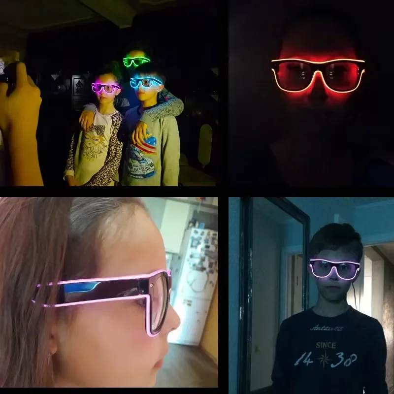 Neon LED Glowing Sunglasses Co - огляд і ціна Glow In The Dark Party Glasses