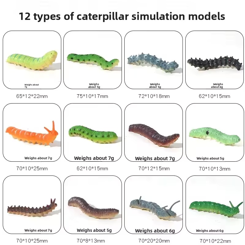 12pcs Insect Models Caterpilla - огляд і ціна Prank Toys