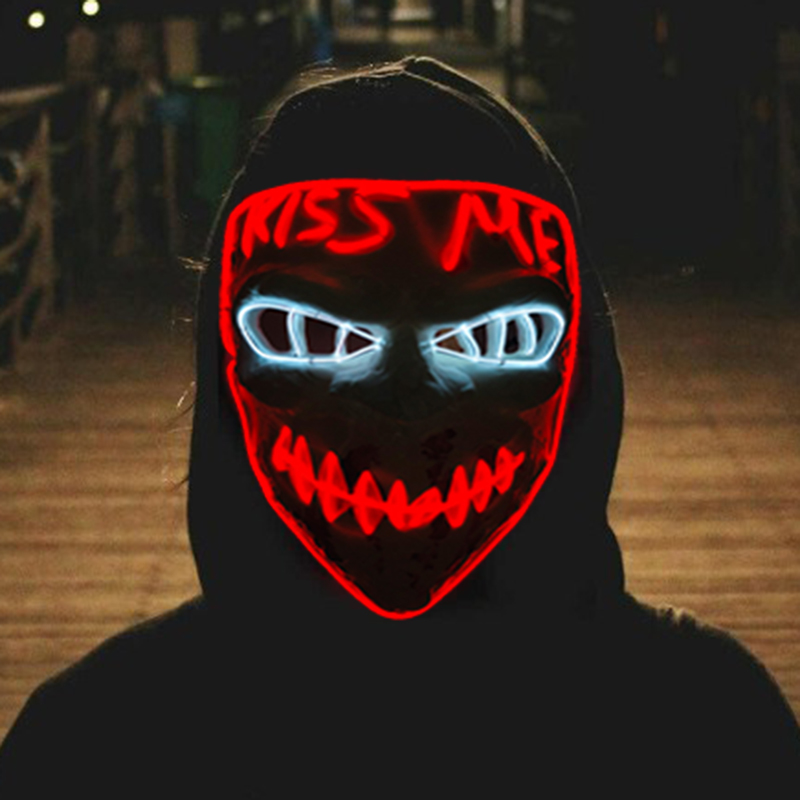 Glowing Cosplay EL Wire neon M - огляд і ціна Led Purge Mask Halloween