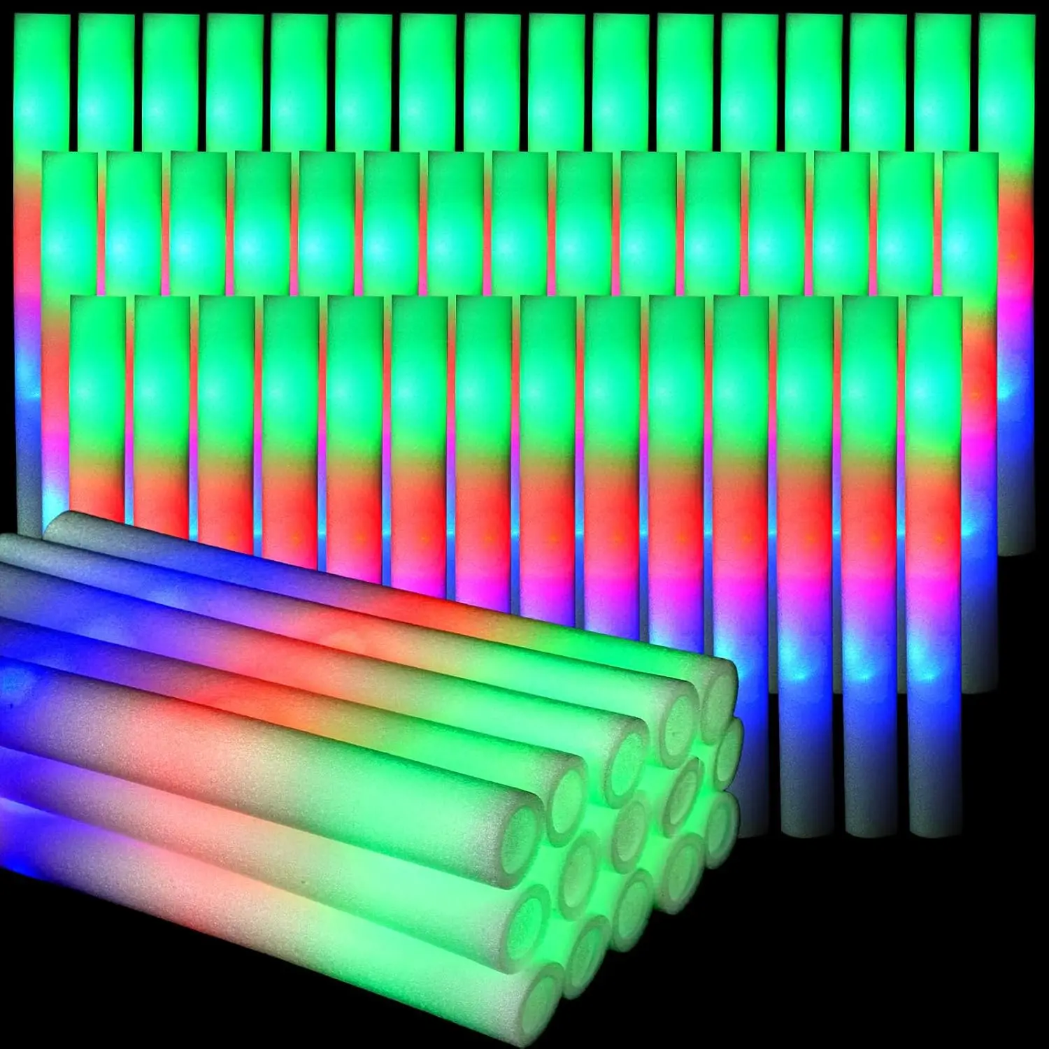 30Pcs Foam Glow Sticks with 3  - огляд і ціна Flashing Led Foam Sticks Party
