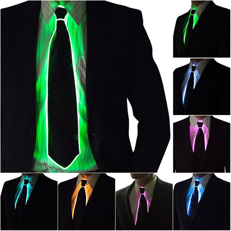 Men Glowing Tie EL Wire Neon L - огляд і ціна Glow In The Dark Party Glasses