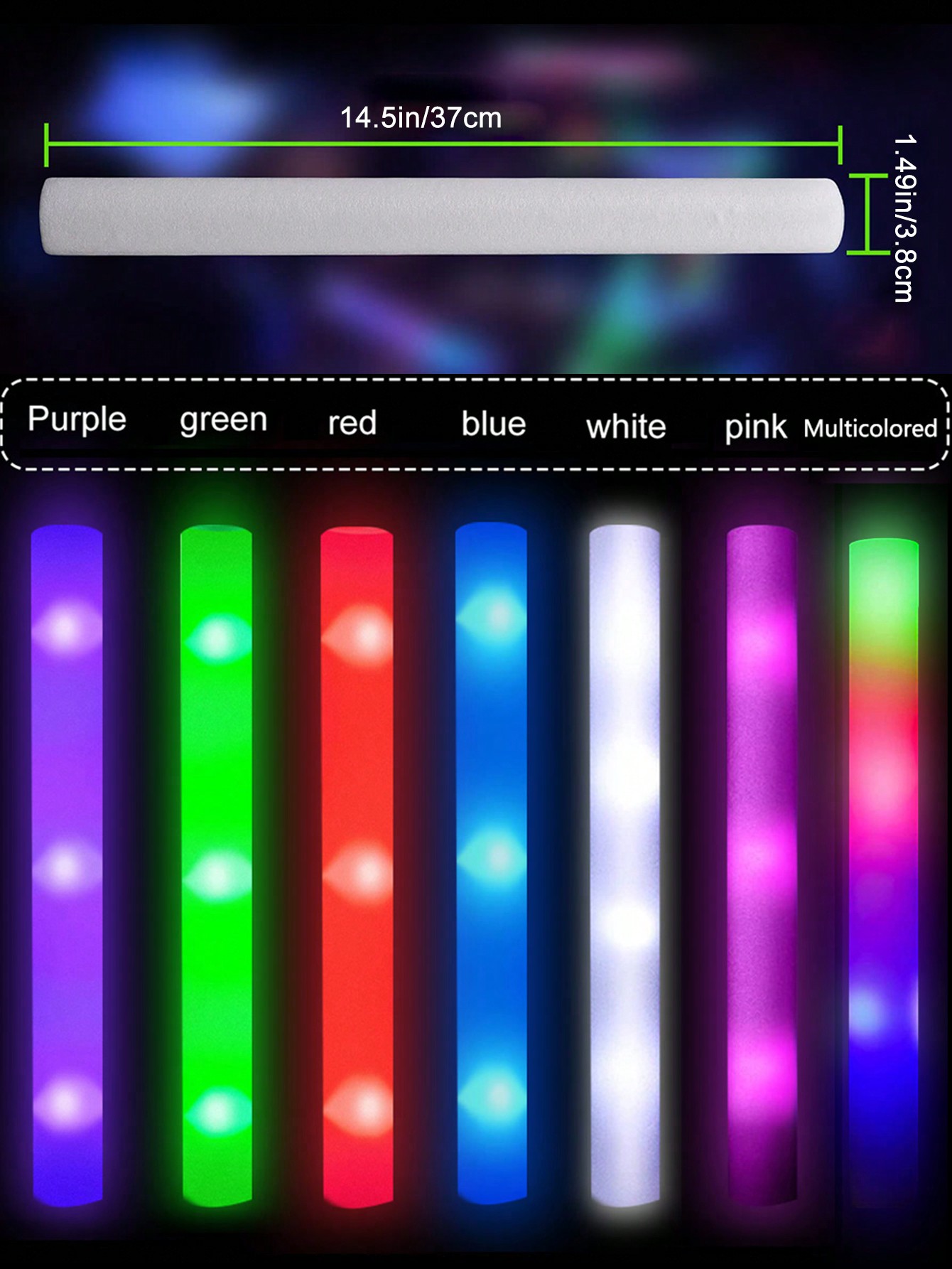 20/30pcs LED Foam Glow Sticks  - огляд і ціна Flashing Led Foam Sticks Party