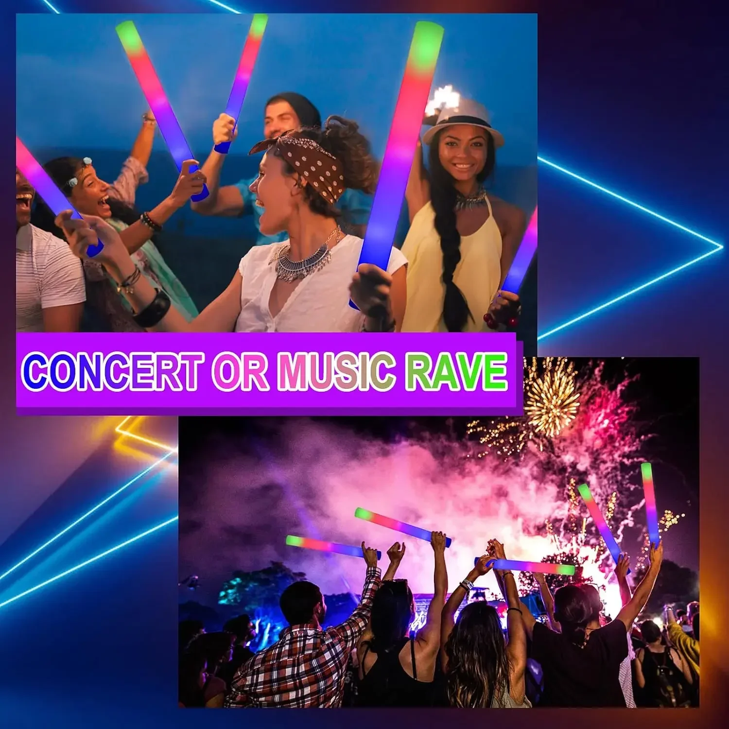2Z-50PCS Led Foam Glow Sticks  - огляд і ціна Flashing Led Foam Sticks Party